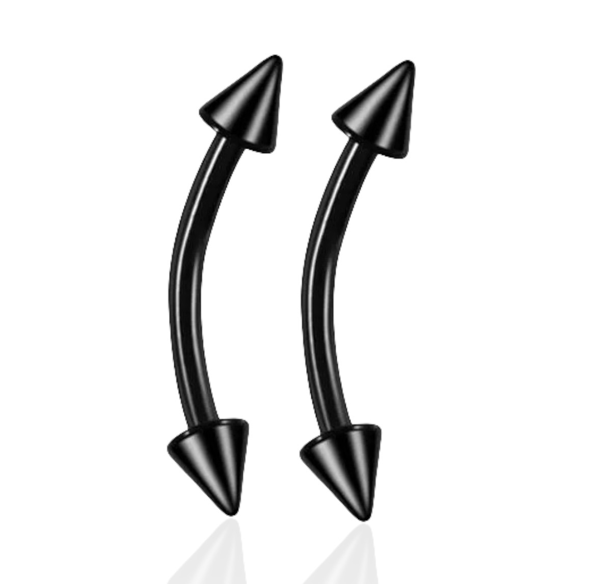 Пирсинг в бровь / для брови, микробанан, черный, 12мм, 2 штуки