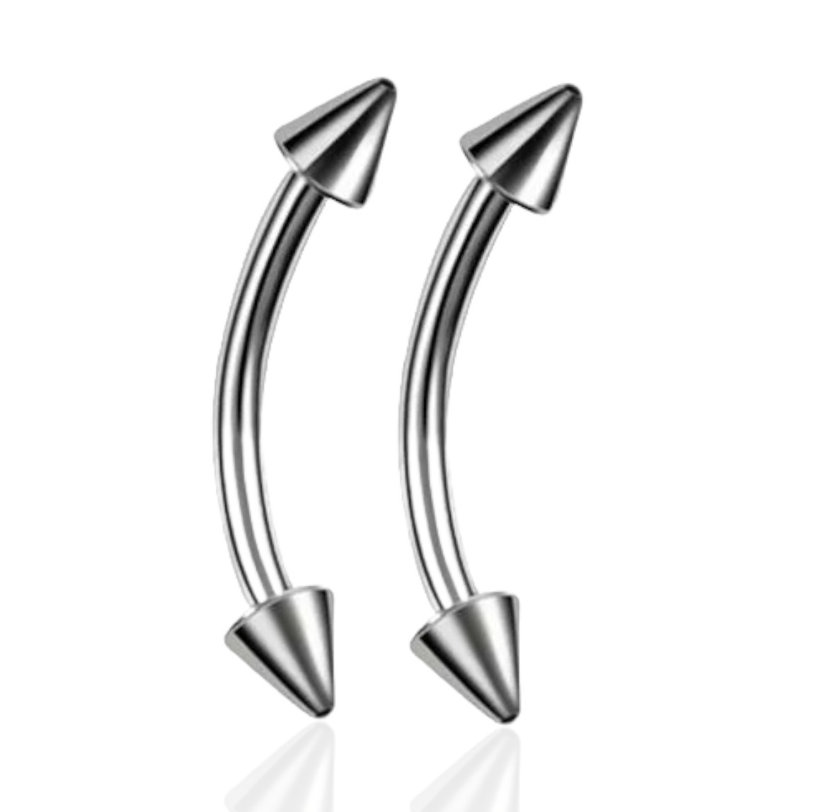 Пирсинг в бровь / для брови, микробанан, серебристый, 12мм, 2 штуки