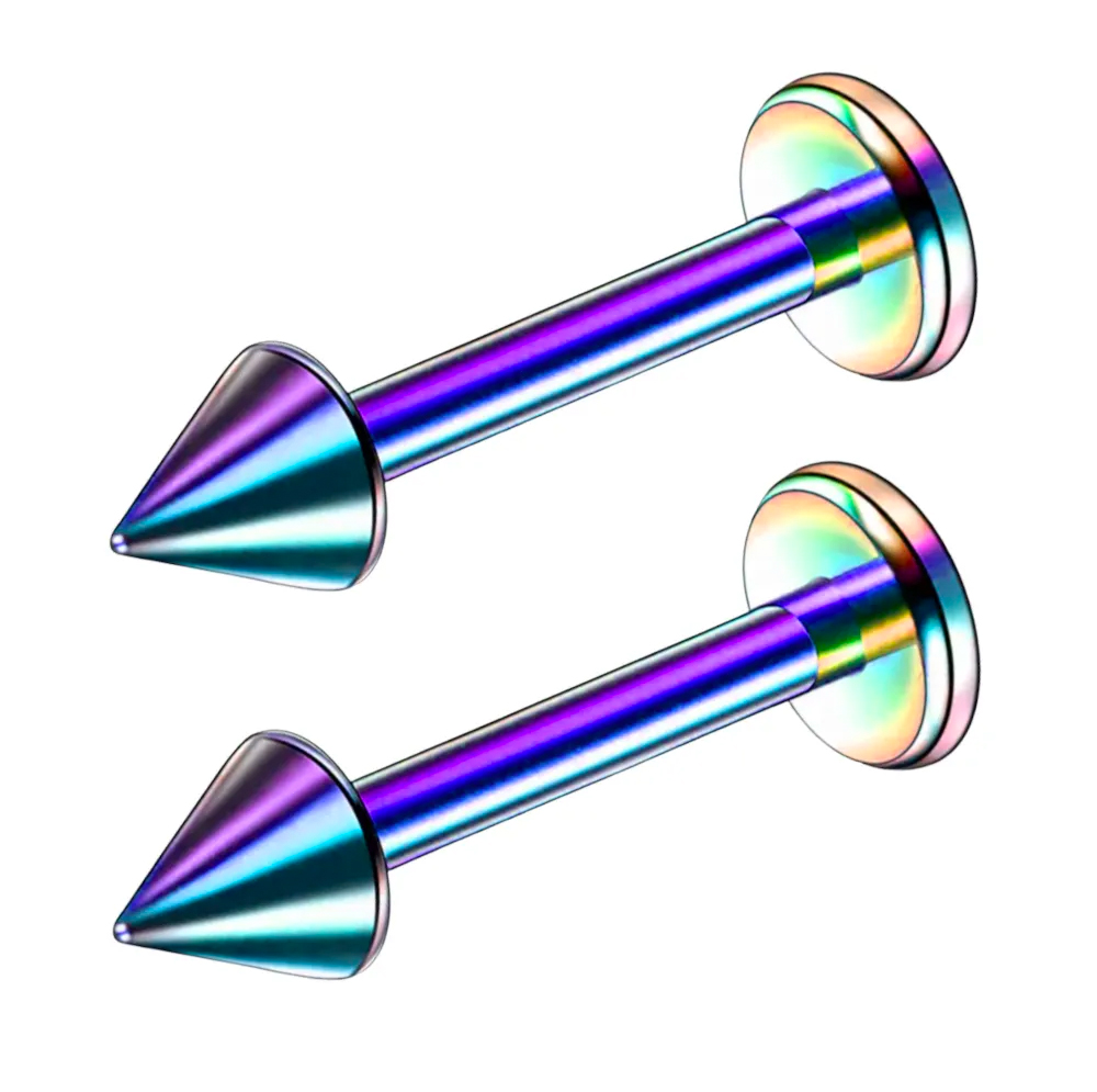 VA-Пирсинг-Лабрет-Фиол-Конус-12-3-2шт