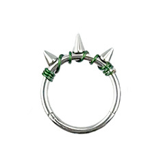 Кольцо-кликер с шипами для пирсинга уха, серебристый