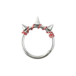 Кольцо-кликер с шипами для пирсинга уха, серебристый