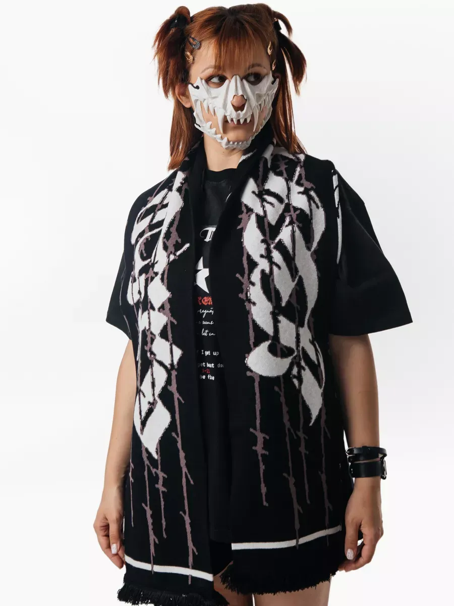 Шарф дрейн y2k аниме двусторонний